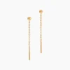Boucles D'Oreilles Pendantes Falone Plaqué Or Jaune|Marc Orian Outlet