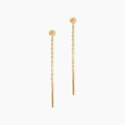 Boucles D'Oreilles Pendantes Falone Plaqué Or Jaune|Marc Orian Outlet