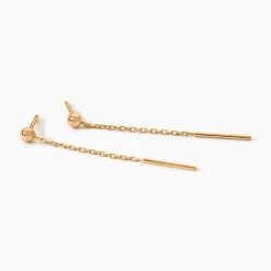 Boucles D'Oreilles Pendantes Falone Plaqué Or Jaune|Marc Orian Outlet