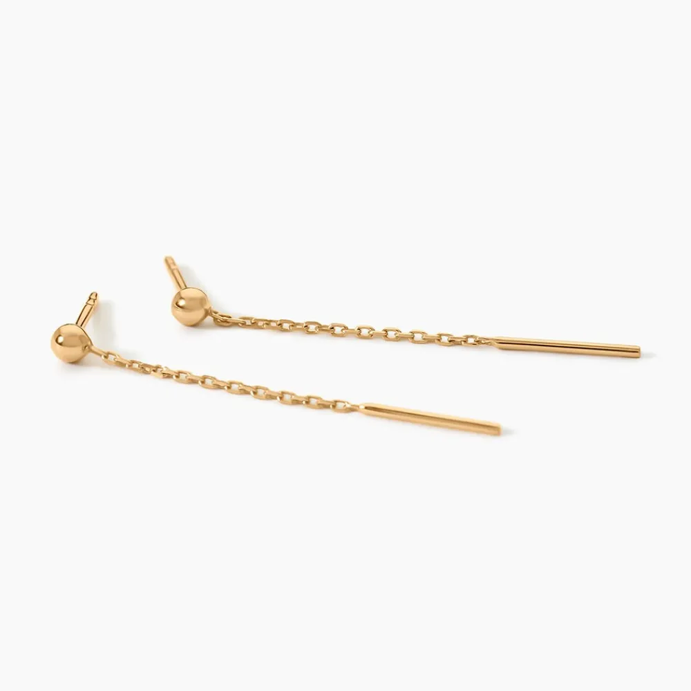 Boucles D'Oreilles Pendantes Falone Plaqué Or Jaune|Marc Orian Outlet