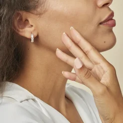 Boucles D'oreilles Pendantes Jacotte Plaqué Or Oxyde De Zirconium|Marc Orian Discount