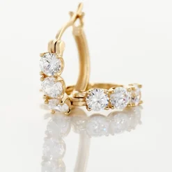 Boucles D'oreilles Pendantes Jacotte Plaqué Or Oxyde De Zirconium|Marc Orian Discount