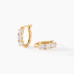 Boucles D'oreilles Pendantes Jacotte Plaqué Or Oxyde De Zirconium|Marc Orian Discount
