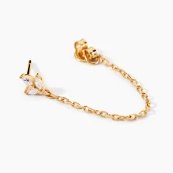 Boucles D'oreilles Pendantes Erma Plaqué Or Doré Oxyde De Zirconium|Marc Orian Clearance