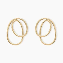Boucles D'oreilles Pendantes Iza Plaque Or Jaune|Marc Orian Discount