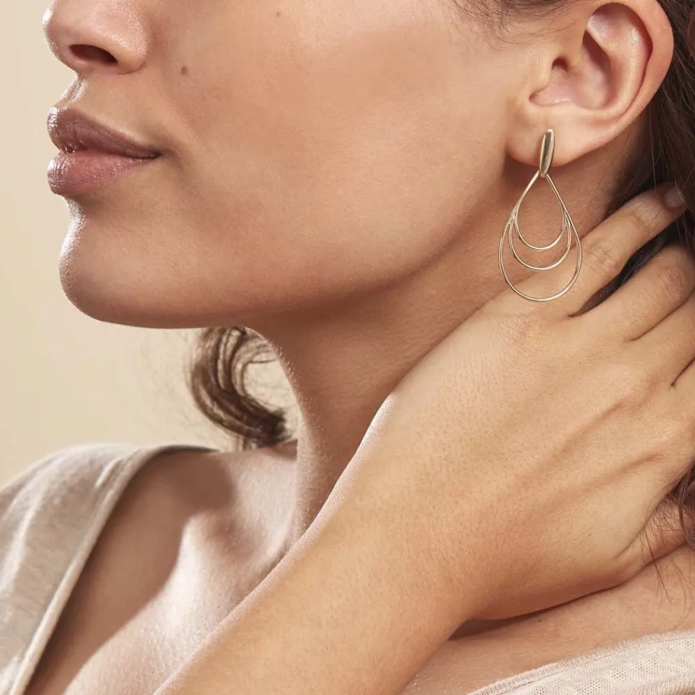 Boucles D'oreilles Pendantes Jenyfer Plaqué Or Jaune|Marc Orian Best