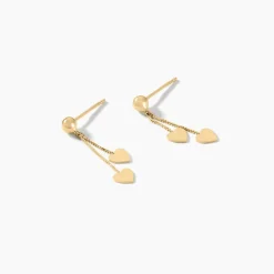 Boucles D'oreilles Pendantes Ervins Pendantes Coeurs Or Jaune