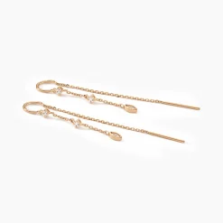 Boucles D'oreilles Pendantes Akonia Plaqué Or Jaune Oxyde De Zirconium|Marc Orian Online