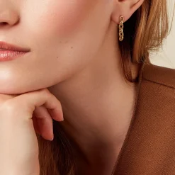 Boucles D'oreilles Pendantes Lilla Plaqué Or Jaune|Marc Orian
