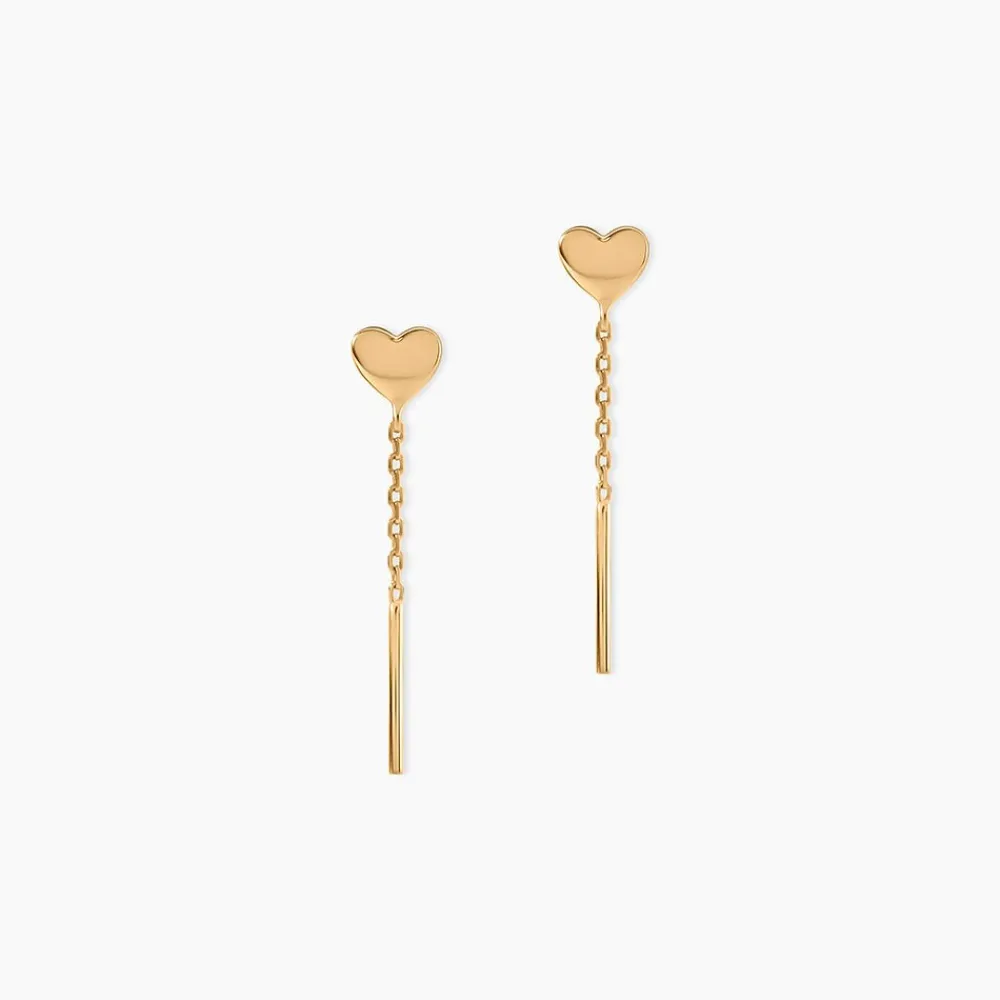 Boucles D'Oreilles Pendantes Falone Plaqué Or Jaune|Marc Orian Hot