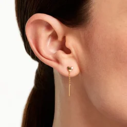 Boucles D'Oreilles Pendantes Falone Plaqué Or Jaune|Marc Orian Hot