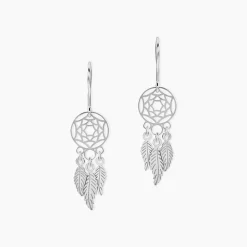 Boucles D'oreilles Pendantes Catchy Argent Blanc