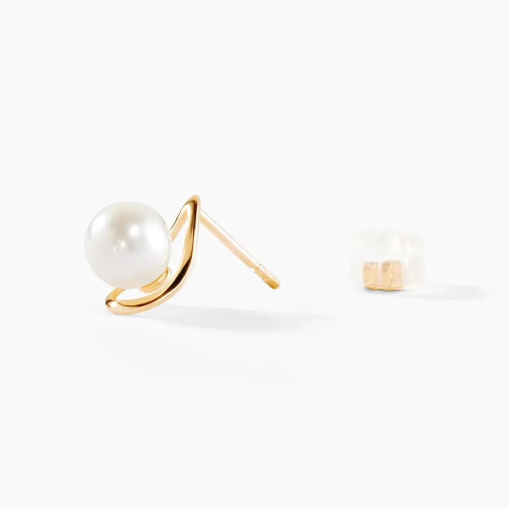 Boucles D'oreilles Pendantes Isaure Or Jaune Perle De Culture|Marc Orian Online