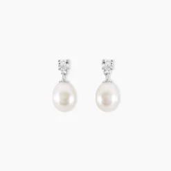 Boucles D'oreilles Pendantes Dolores Argent Perle De Culture Et Oxyde|Marc Orian Clearance