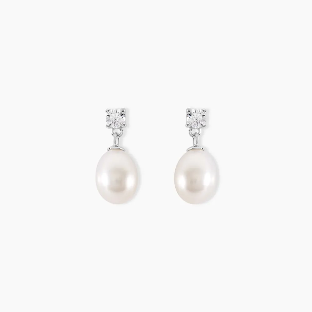 Boucles D'oreilles Pendantes Dolores Argent Perle De Culture Et Oxyde|Marc Orian Clearance