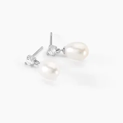 Boucles D'oreilles Pendantes Dolores Argent Perle De Culture Et Oxyde|Marc Orian Clearance
