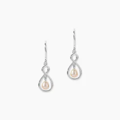 Boucles D'oreilles Pendantes Walae Argent Blanc Perle De Culture|Marc Orian Best