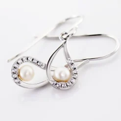 Boucles D'oreilles Pendantes Akiko Argent Perle De Culture Et Oxyde|Marc Orian Best