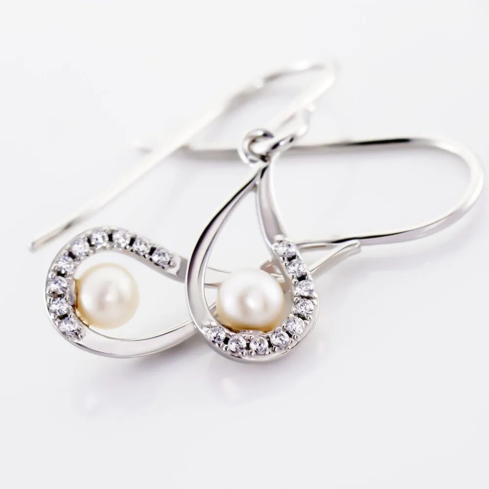 Boucles D'oreilles Pendantes Akiko Argent Perle De Culture Et Oxyde|Marc Orian Best