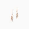 Boucles D'oreilles Pendantes Clodie Or Rose Diamant