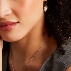 Boucles D'oreilles Pendantes Laurene Argent Perle De Culture Et Oxyde