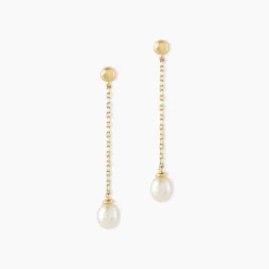 Boucles D'oreilles Pendantes Adriette Or Jaune Perle De Culture|Marc Orian Hot