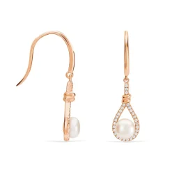 Boucles D'oreilles Pendantes Majida Argent Perle De Culture Et Oxyde|Marc Orian