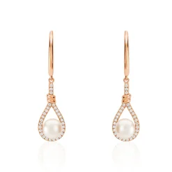 Boucles D'oreilles Pendantes Majida Argent Perle De Culture Et Oxyde|Marc Orian