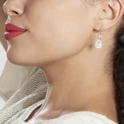 Boucles D'oreilles Pendantes Majida Argent Perle De Culture Et Oxyde|Marc Orian