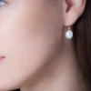 Boucles D'oreilles Pendantes Baroque Or Jaune Perle De Culture