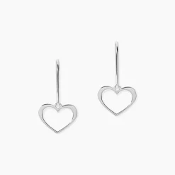Boucles D'oreilles Pendantes Cosima Argent Blanc