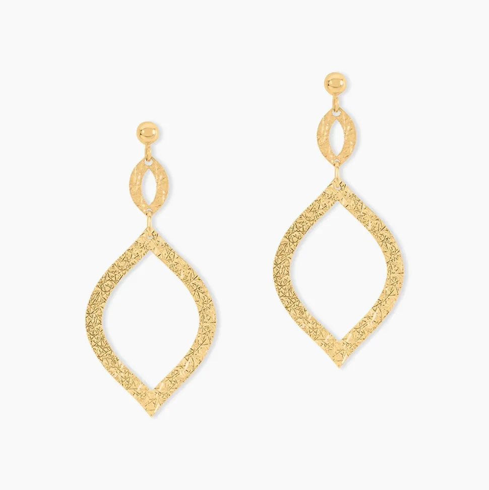 Boucles D'Oreilles Pendantes Genghis Or Jaune