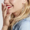 Boucles D'oreilles Pendantes Magel Argent Blanc