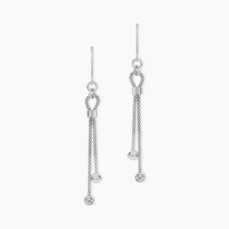 Boucles D'oreilles Pendantes Magel Argent Blanc