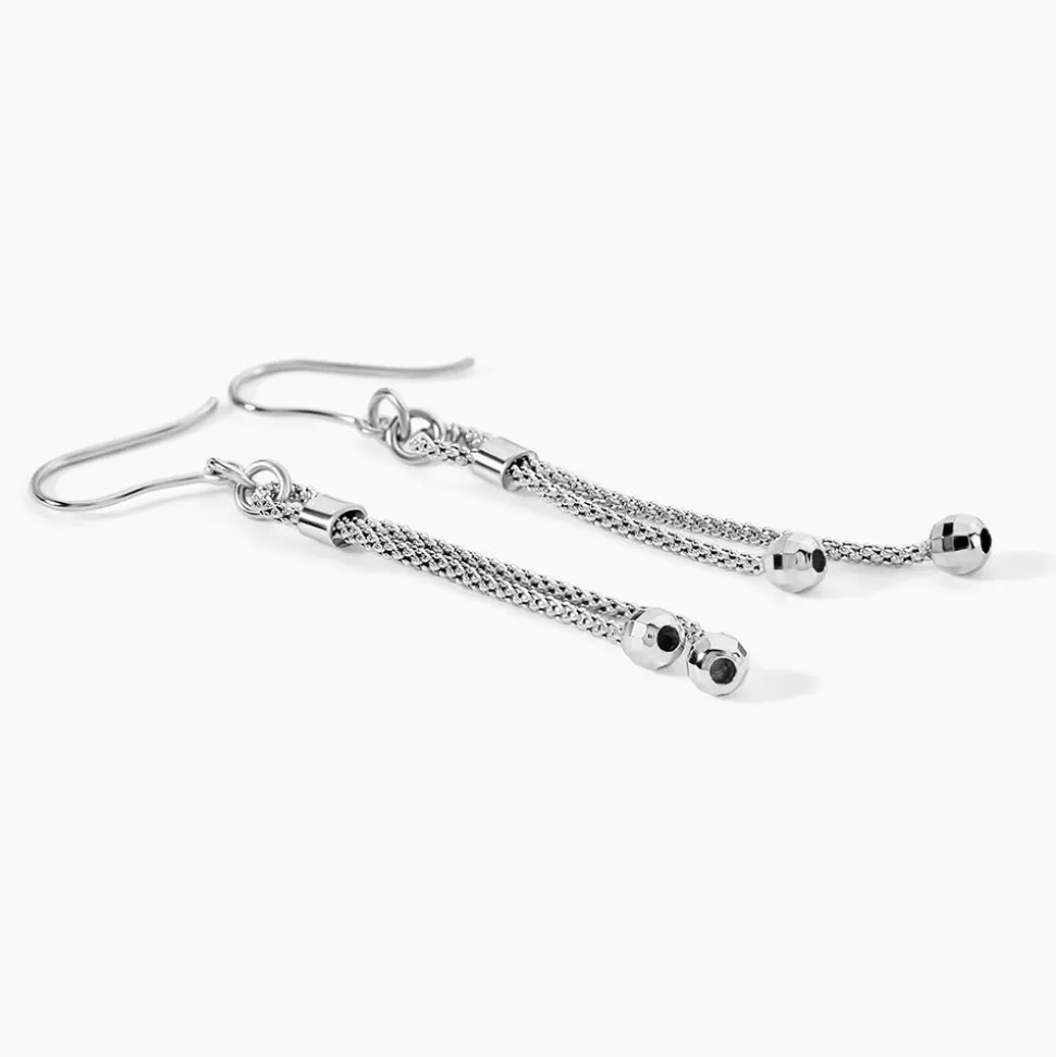 Boucles D'oreilles Pendantes Magel Argent Blanc