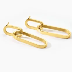 Boucles D'oreilles Pendantes Manille Acier Jaune