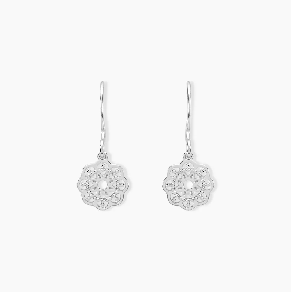 Boucles D'oreilles Pendantes Lynne Argent Blanc