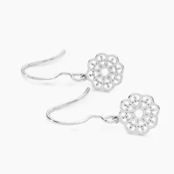 Boucles D'oreilles Pendantes Lynne Argent Blanc