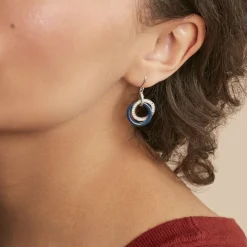 Boucles D'oreilles Pendantes Grizzel Argent Blanc Céramique Oxyde