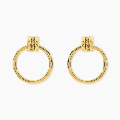 Boucles D'Oreilles Pendantes Cherish Acier Jaune