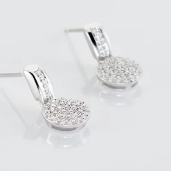 Boucles D'oreilles Pendantes Lisyae Or Blanc Diamant