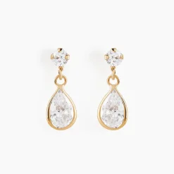 Boucles D'oreilles Pendantes Lika Or Jaune Oxyde De Zirconium