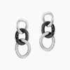 Boucles D'oreilles Pendantes Link Argent Blanc Céramique Et Oxyde