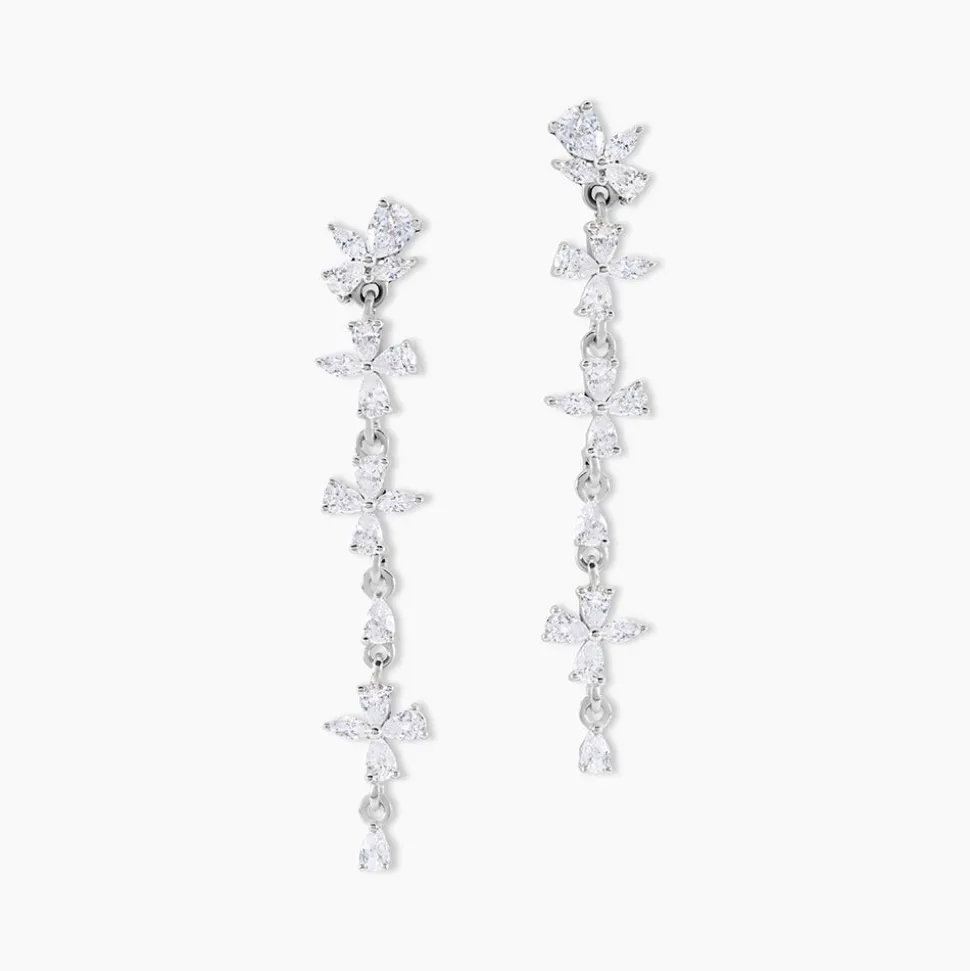 Boucles D'Oreilles Pendantes Feeria Argent Blanc Oxyde De Zirconium