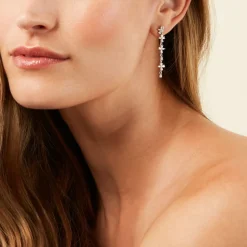 Boucles D'Oreilles Pendantes Feeria Argent Blanc Oxyde De Zirconium