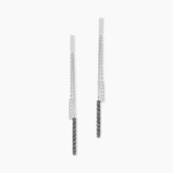 Boucles D'oreilles Pendantes Ainhoaa Or Blanc Diamant