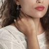 Boucles D'oreilles Pendantes Coline Argent Blanc