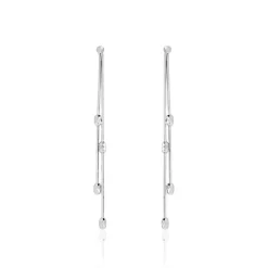 Boucles D'oreilles Pendantes Linda Argent Blanc
