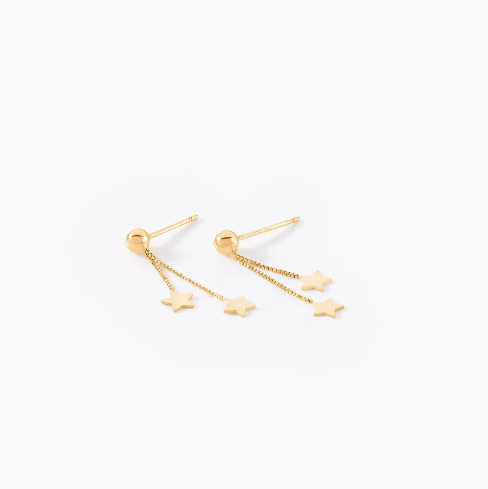 Boucles D'oreilles Pendantes Alphonsine Etoile Or Jaune