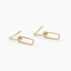 Boucles D'oreilles Pendantes Liaisons Precieuses Or Jaune Diamant